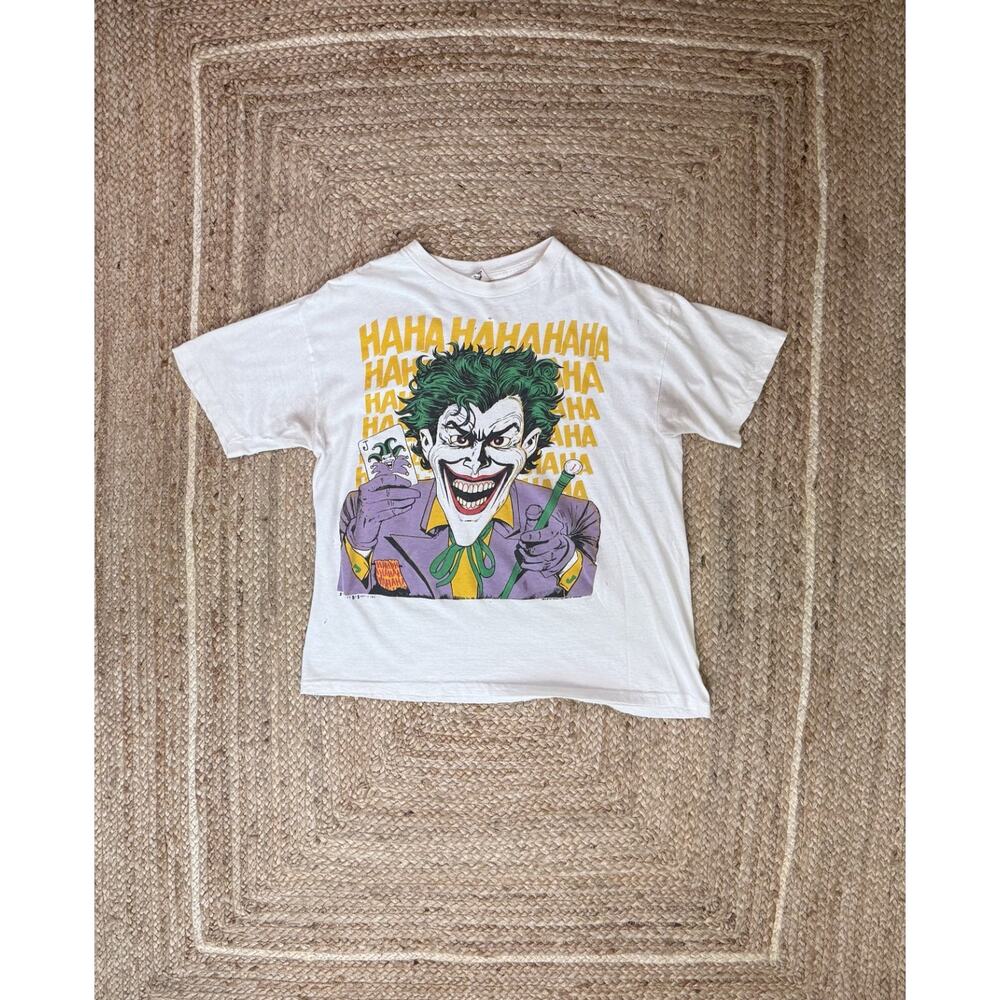Vintage 1988 Joker Stanley DeSantis Graphic White Medium T-shirt